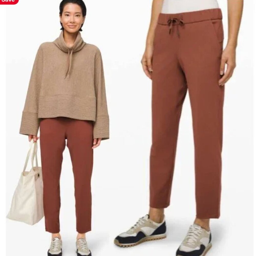 Lululemon On The Fly Rusty Red Trouser pants, 6